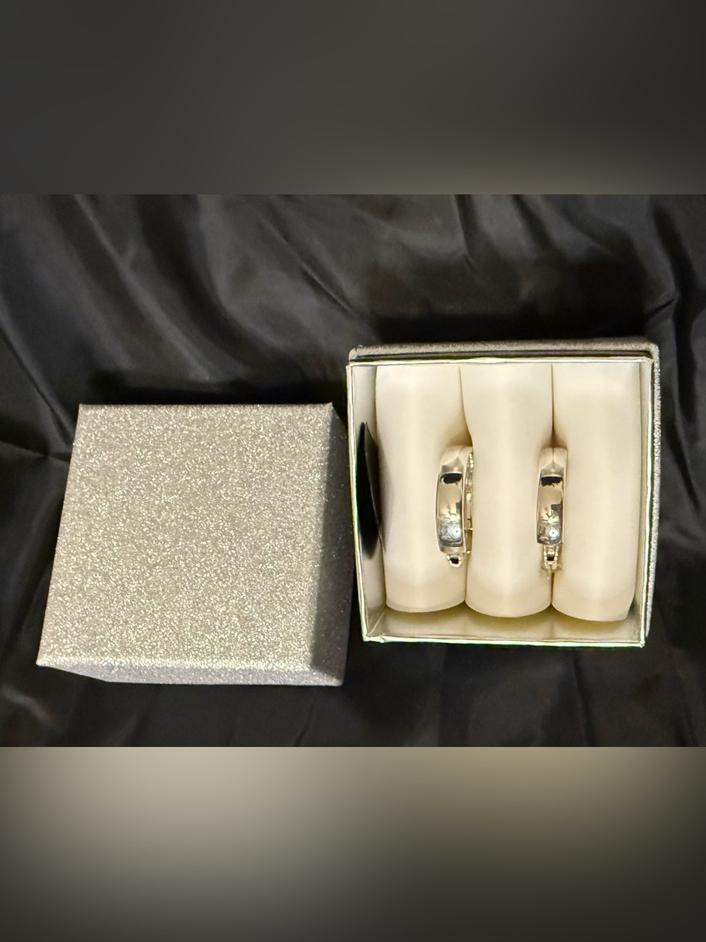 925 Sterling Silver Hoop Earrings Lever Back 1” by 0.25” Stamped 925 JCM